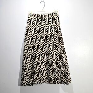 Geometric Print Midi Skirt